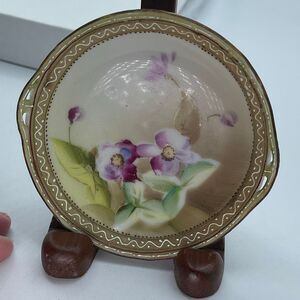 Antique Nippon Coronation Ware collection hand painted wild plum blossoms.